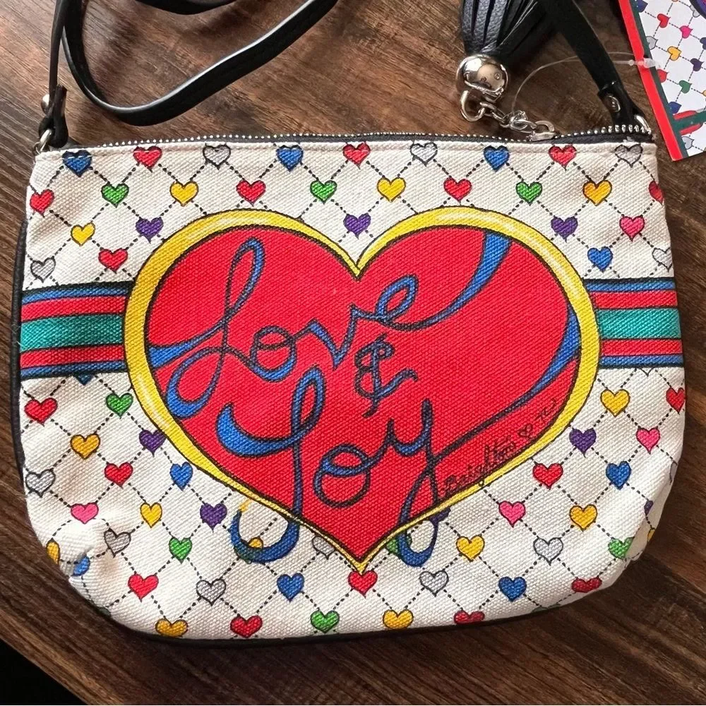 Brighton Love & Joy Zip Top Pouch Purse Bag with Crossbody Strap New with Tags